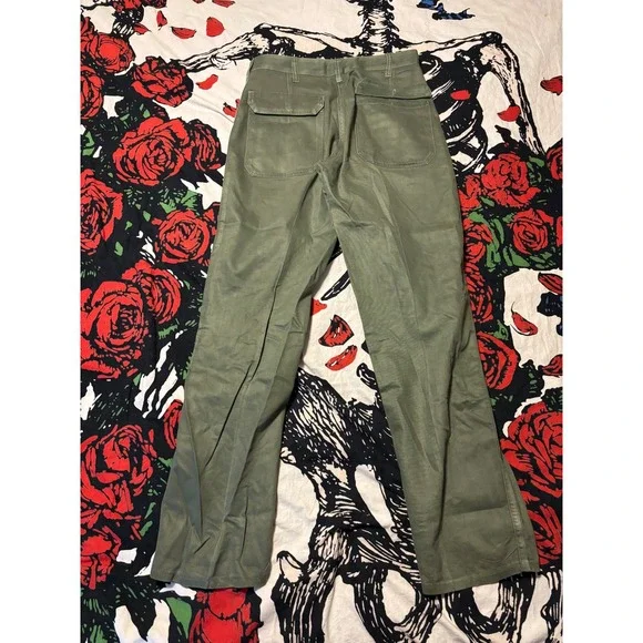 OG 107 ideal zipperVintage Military Style Cargo Pants Olive Green Size M